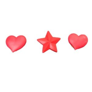 🇺🇸 New Quacker Factory Heart & Star Theme Button Covers Lot of 3